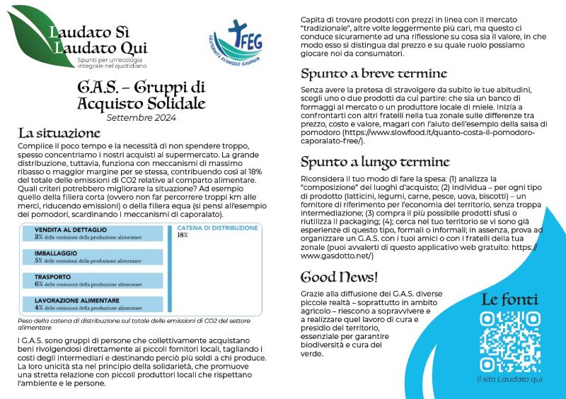 Scheda Laudato si’ Ottobre 2024 · Gruppi di acquisto solidale